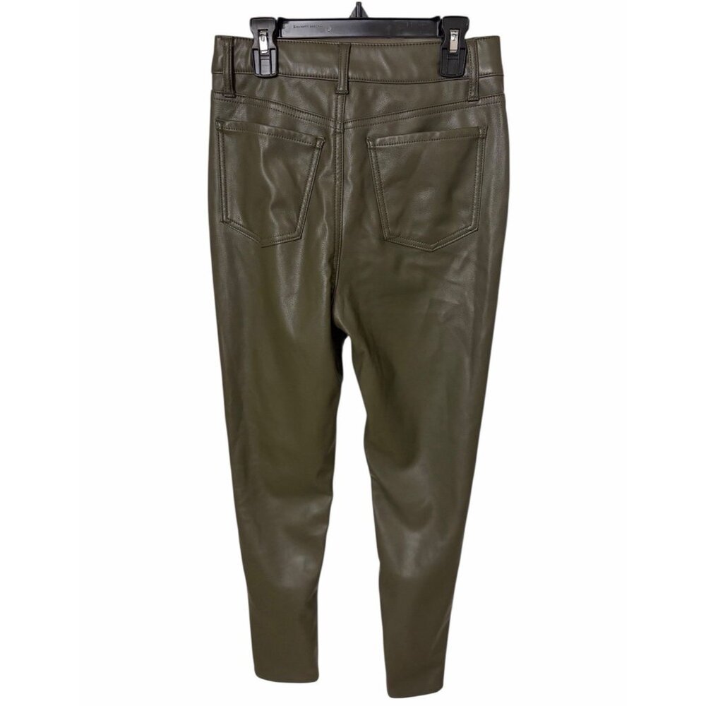 Tinseltown NWT Women’s Hi-Rise Vintage Olive Green Faux Leather Pants Size 3